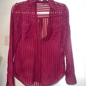 Maroon purple collar blouse express